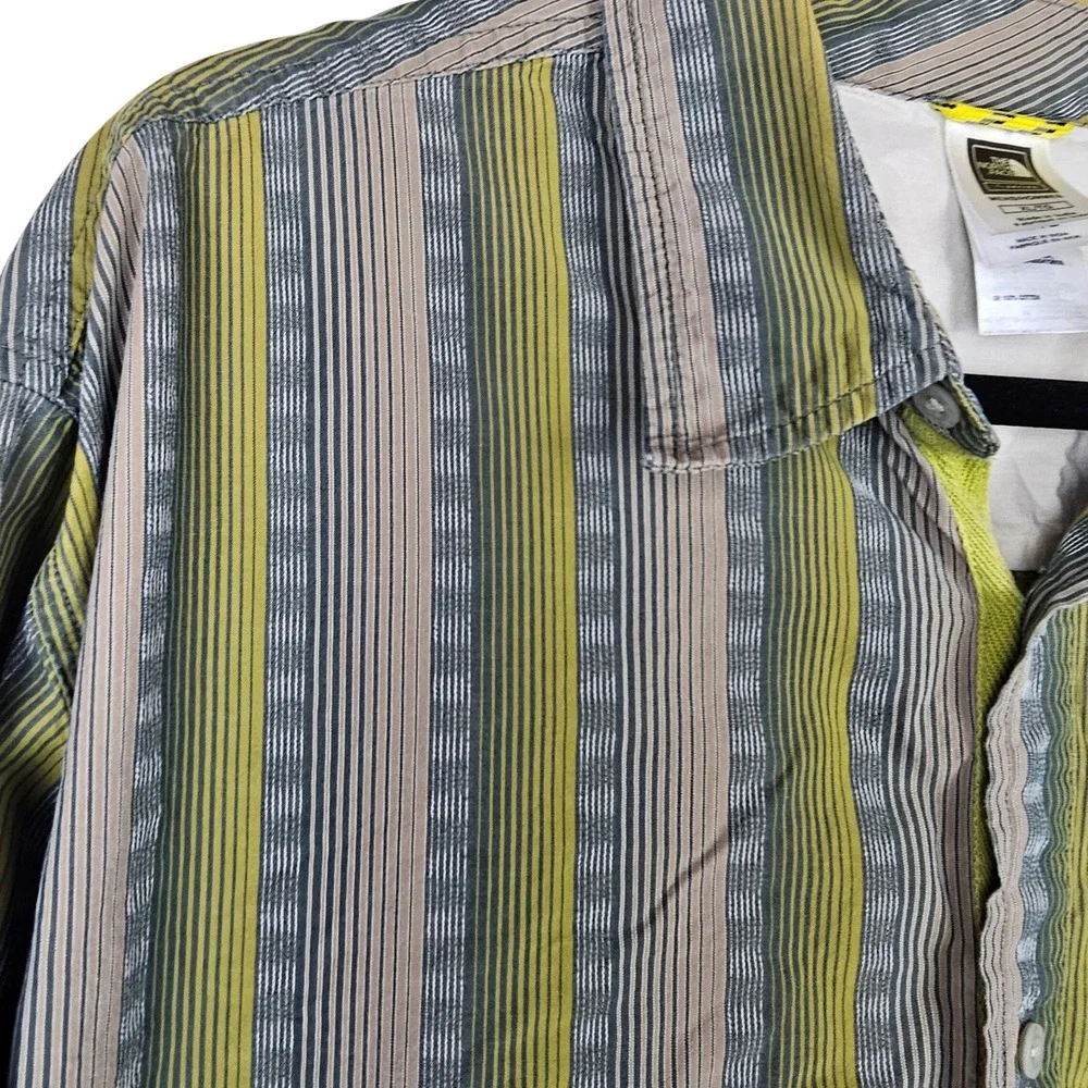 The North Face A5 Series Men's XL Green Striped Long Sleeve Button Up Shirt